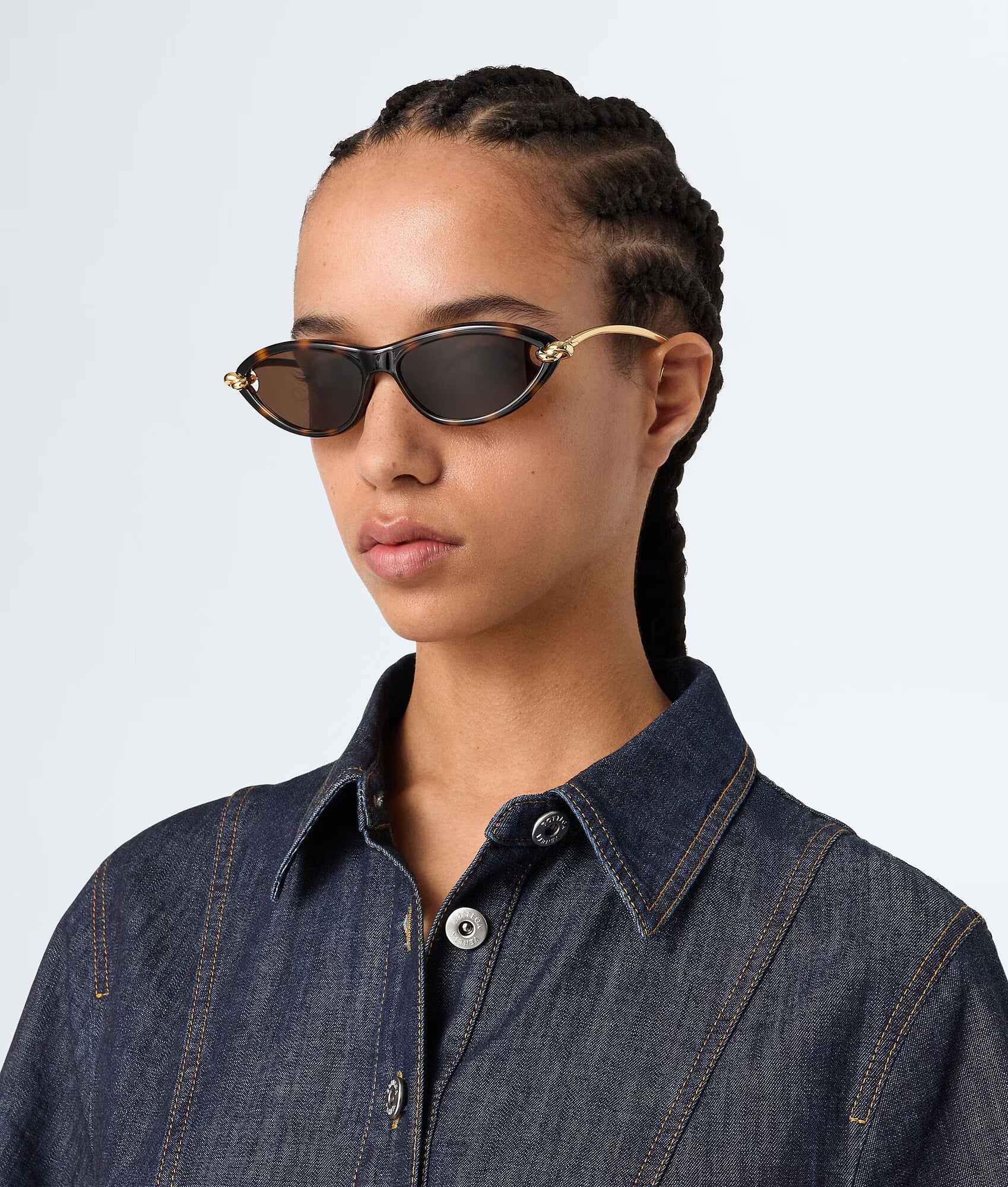 Knot Cat Eye Sunglasses Havana Gold Brown