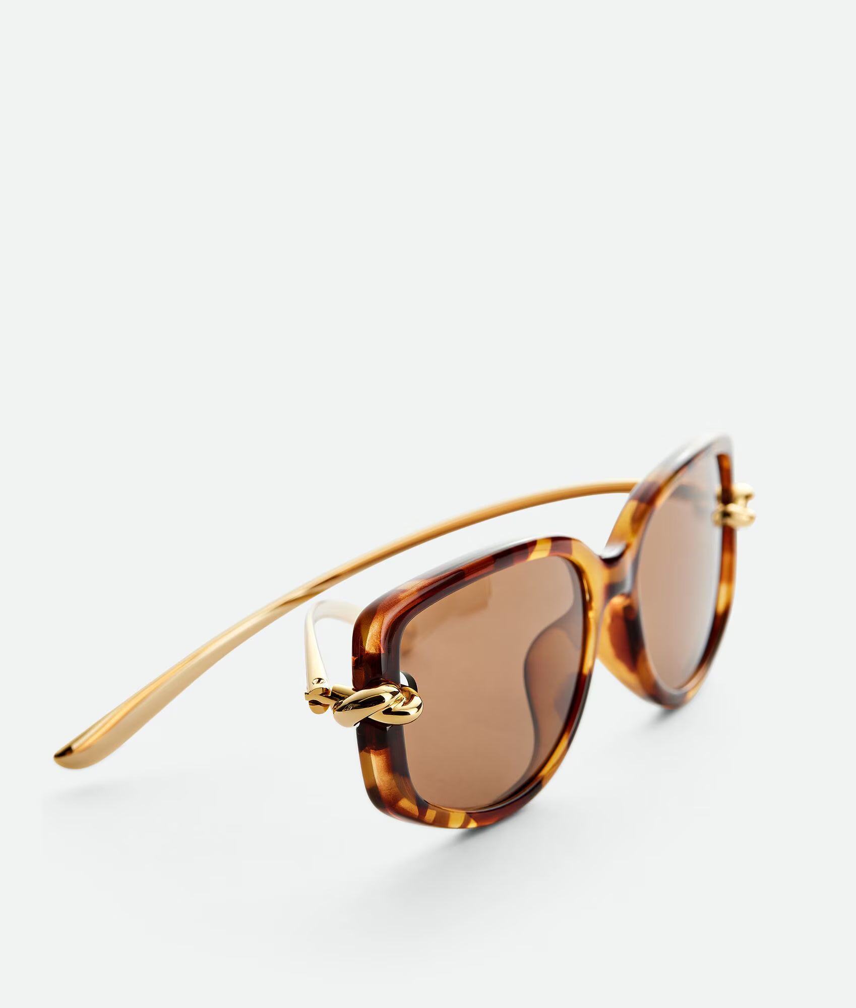 Knot Rectangular Sunglasses Havana Brown
