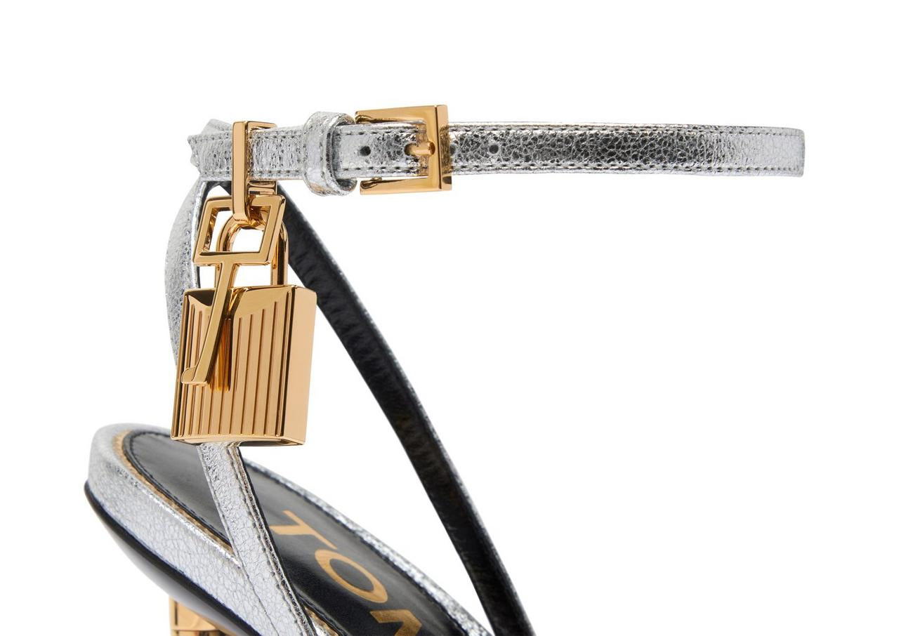Padlock Pointy Naked Sandal Silver