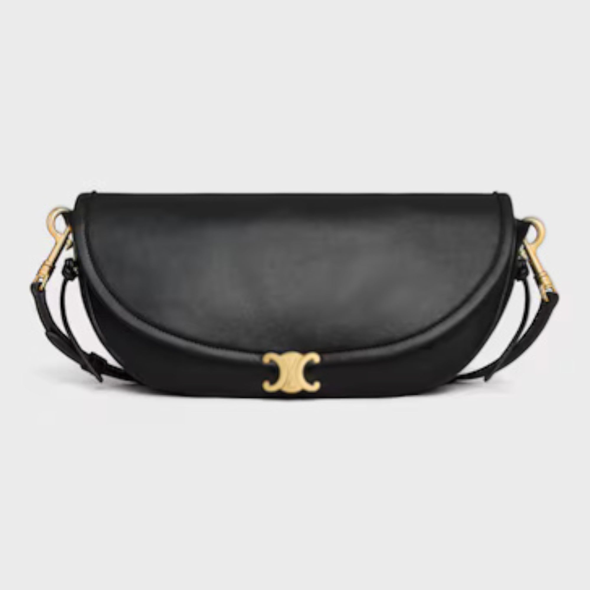 Little Halfmoon Soft Triomphe Bag Supple Shiny Lambskin Black