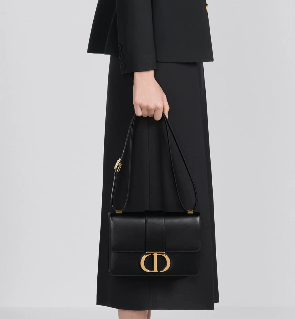 Dior 30 Montaigne Bag in Black Box Calfskin