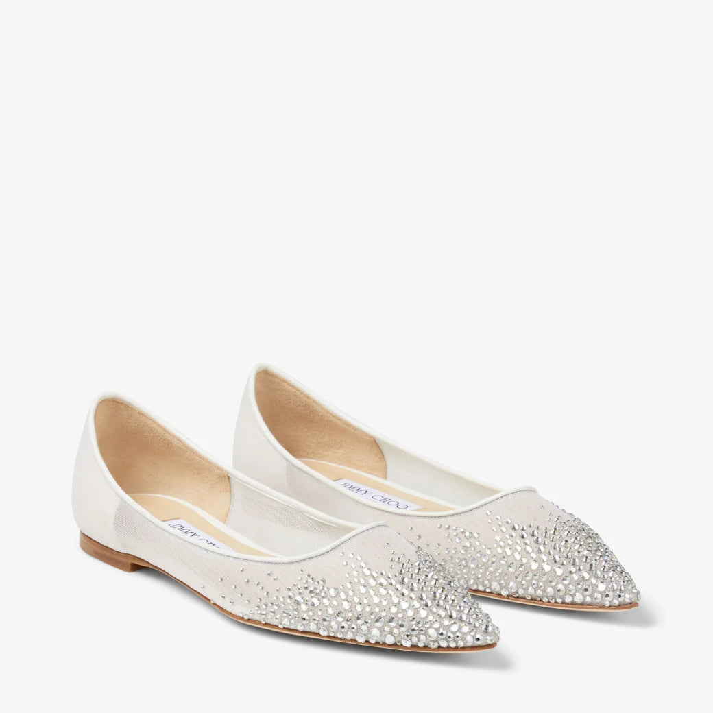 Love Flat White Dégradé Crystal Mesh