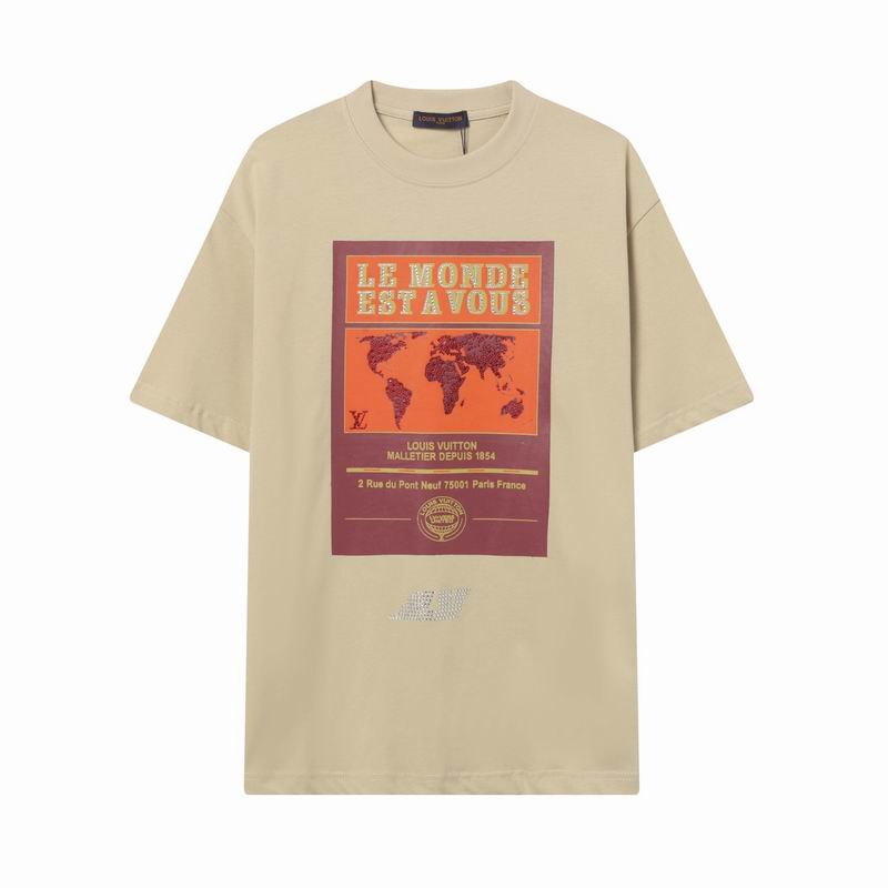 Embellished Graphic Cotton T-Shirt Beige