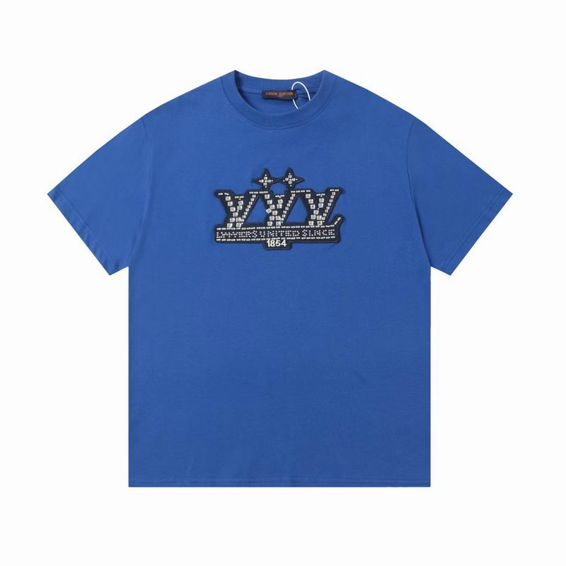 LV Vers United Sequin Badge T-Shirt Blue