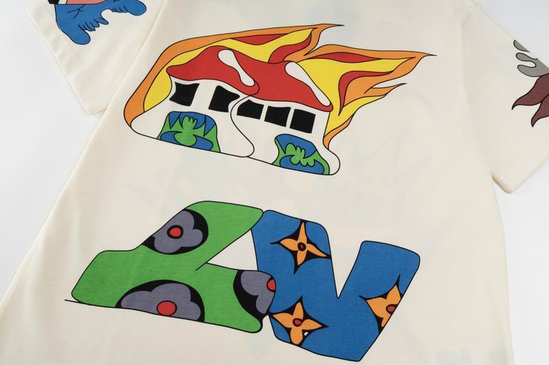Burning House Graphic Print T-Shirt White