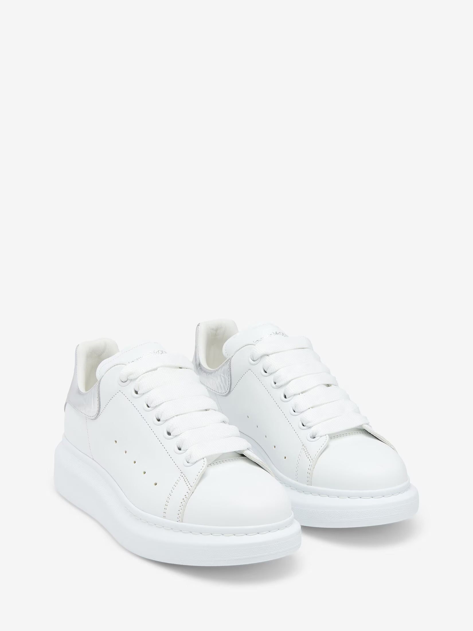 Alexander McQueen Oversized Sneaker in White Silver