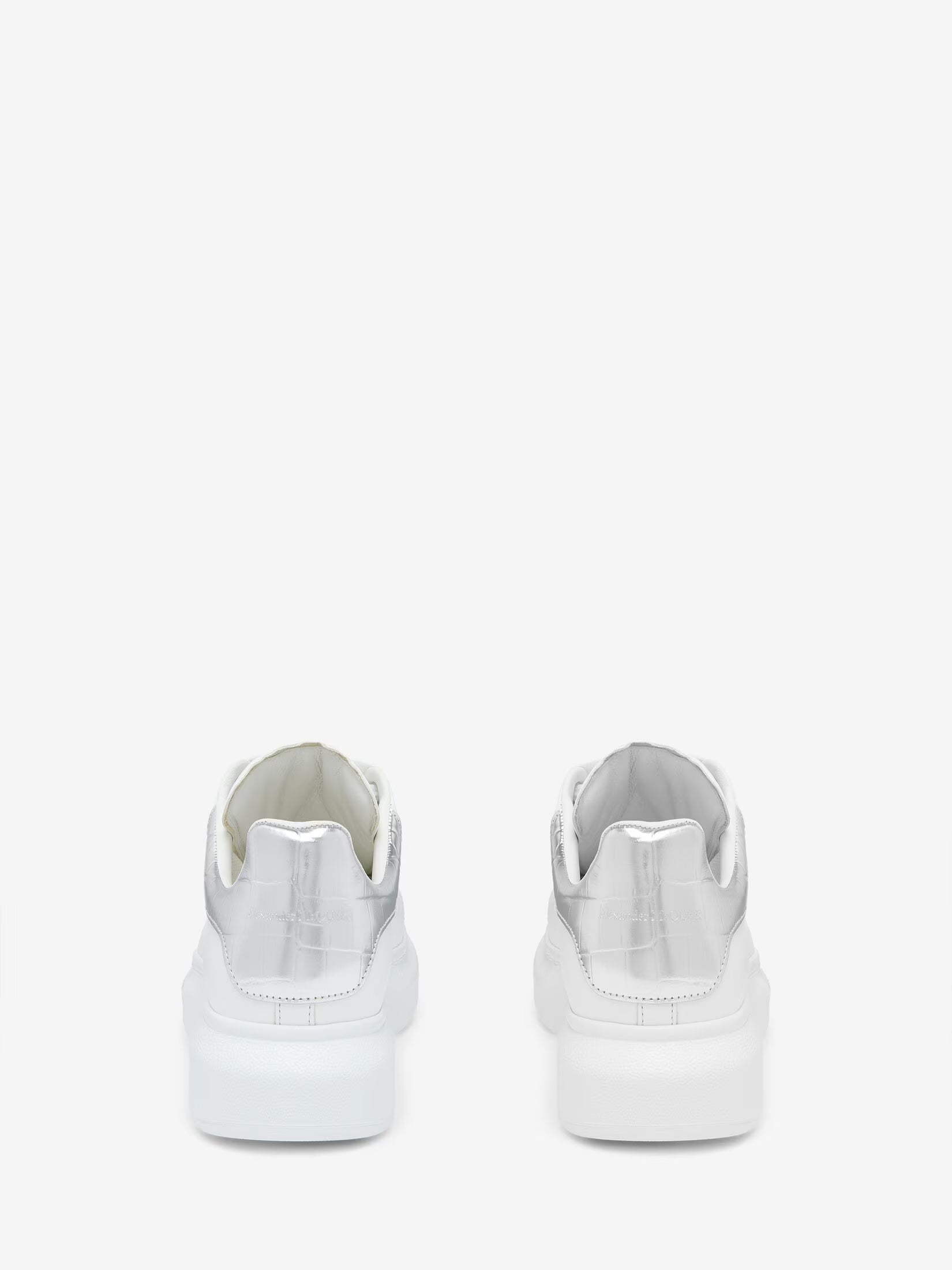 Alexander McQueen Oversized Sneaker in White Silver