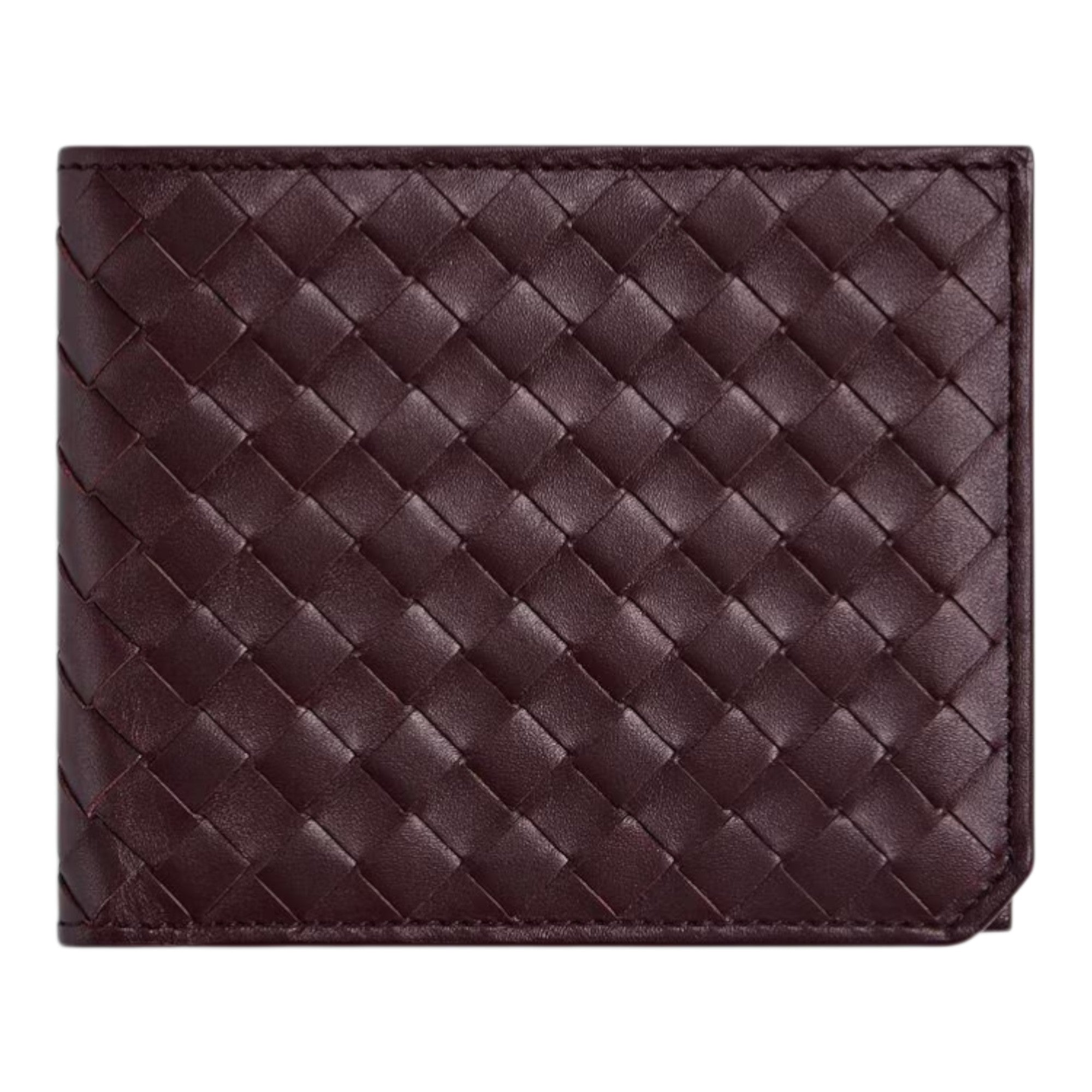 Bottega Veneta Intrecciato Piccolo Bi-Fold Wallet Dark Barolo