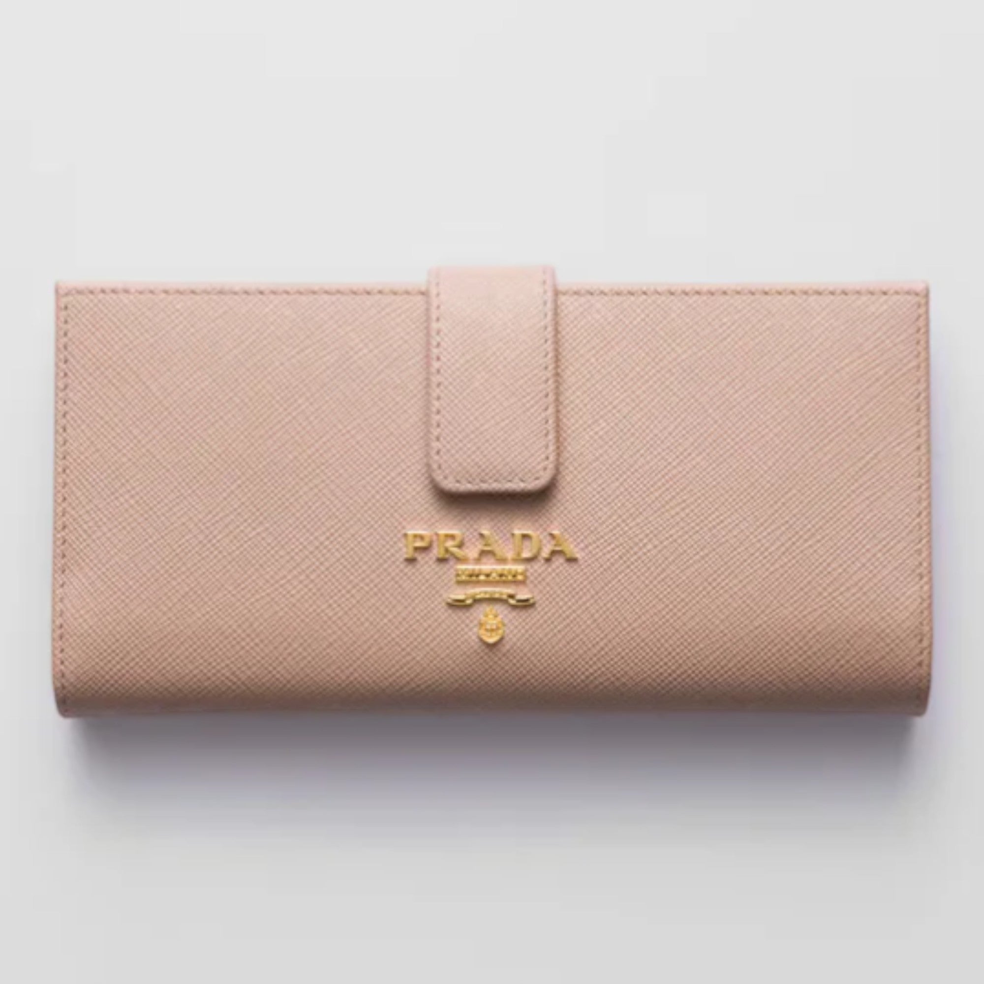 Saffiano Large Leather Wallet Powder Pink