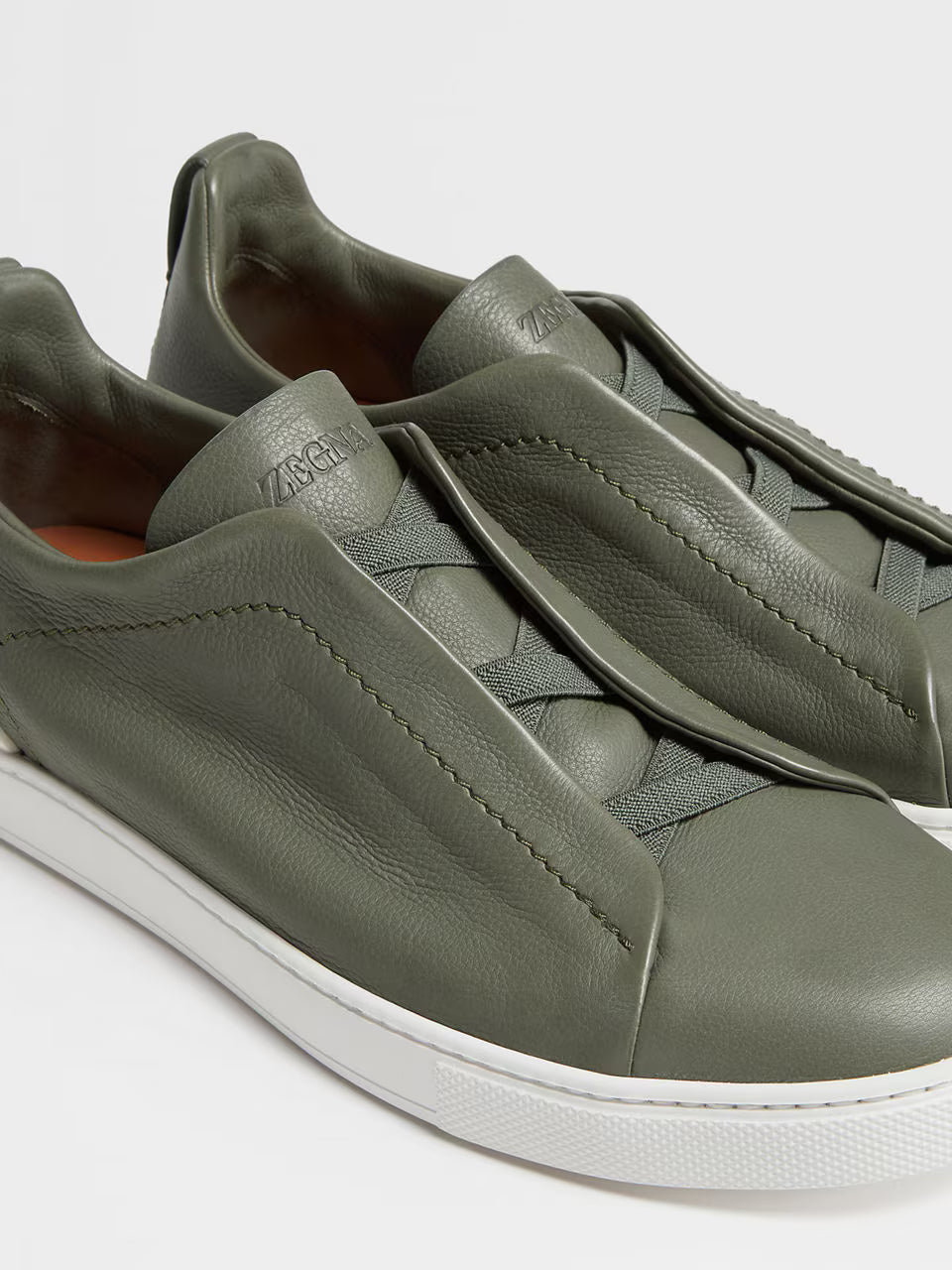 Zegna Light Army Green Triple Stitch™ SECONDSKIN Sneakers