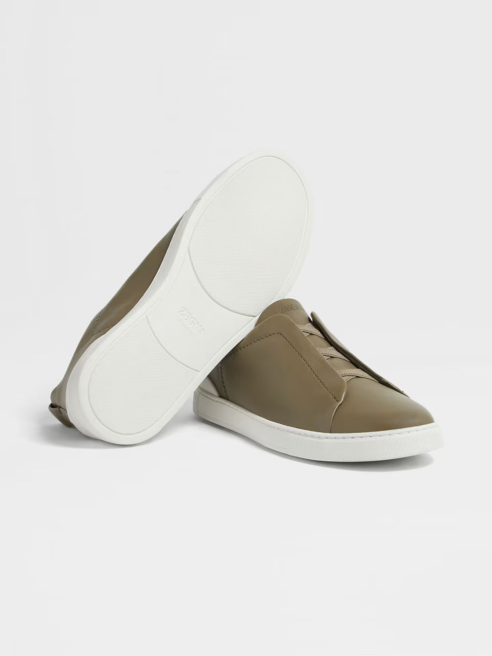 Zegna Light Olive Green Triple Stitch™ SECONDSKIN Sneakers