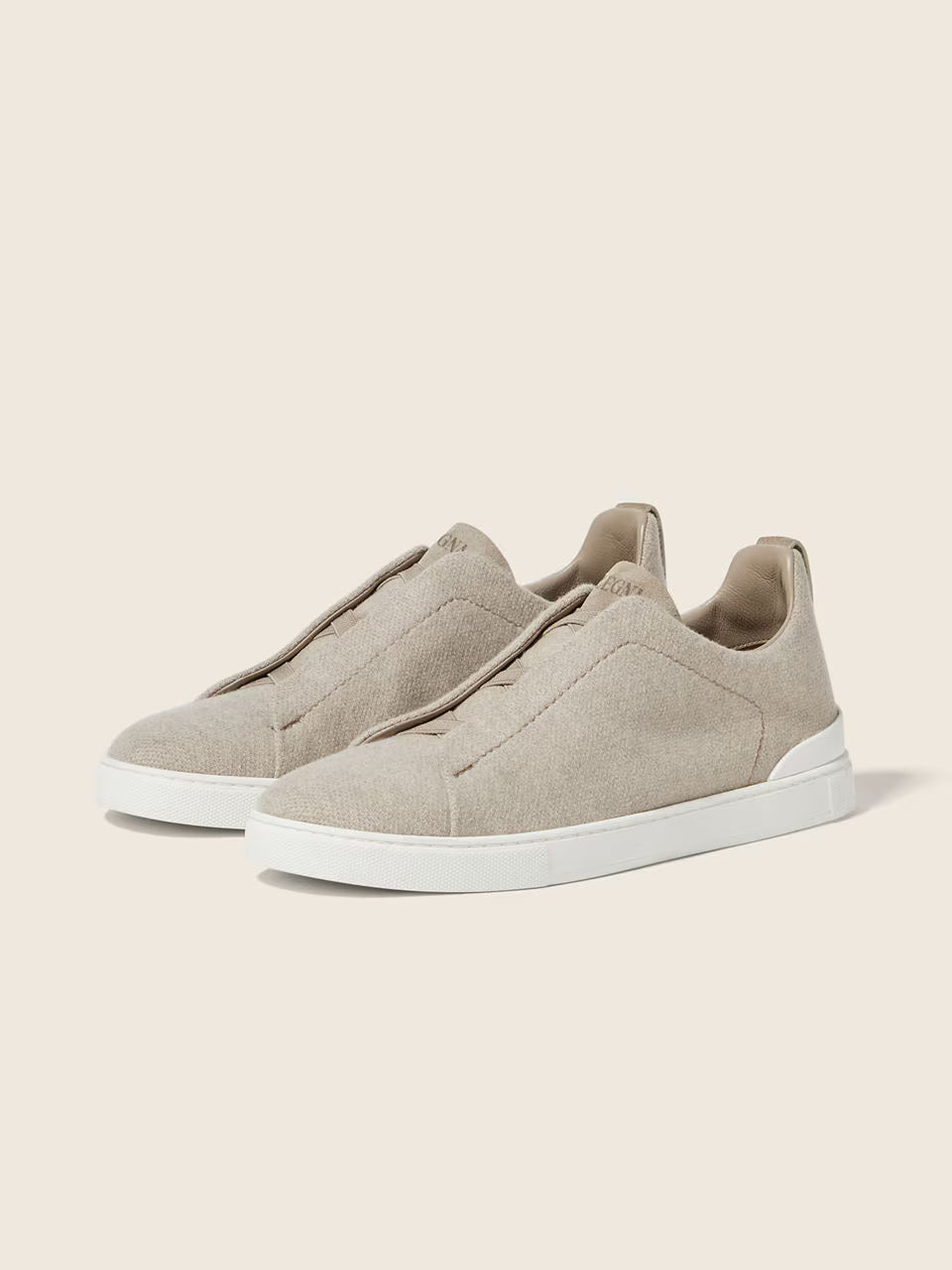 Zegna Light Taupe Triple Stitch™ Oasi Cashmere Sneakers