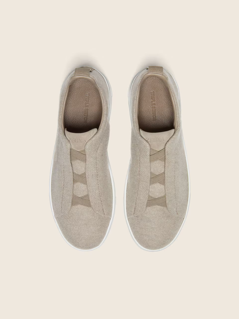 Zegna Light Taupe Triple Stitch™ Oasi Cashmere Sneakers