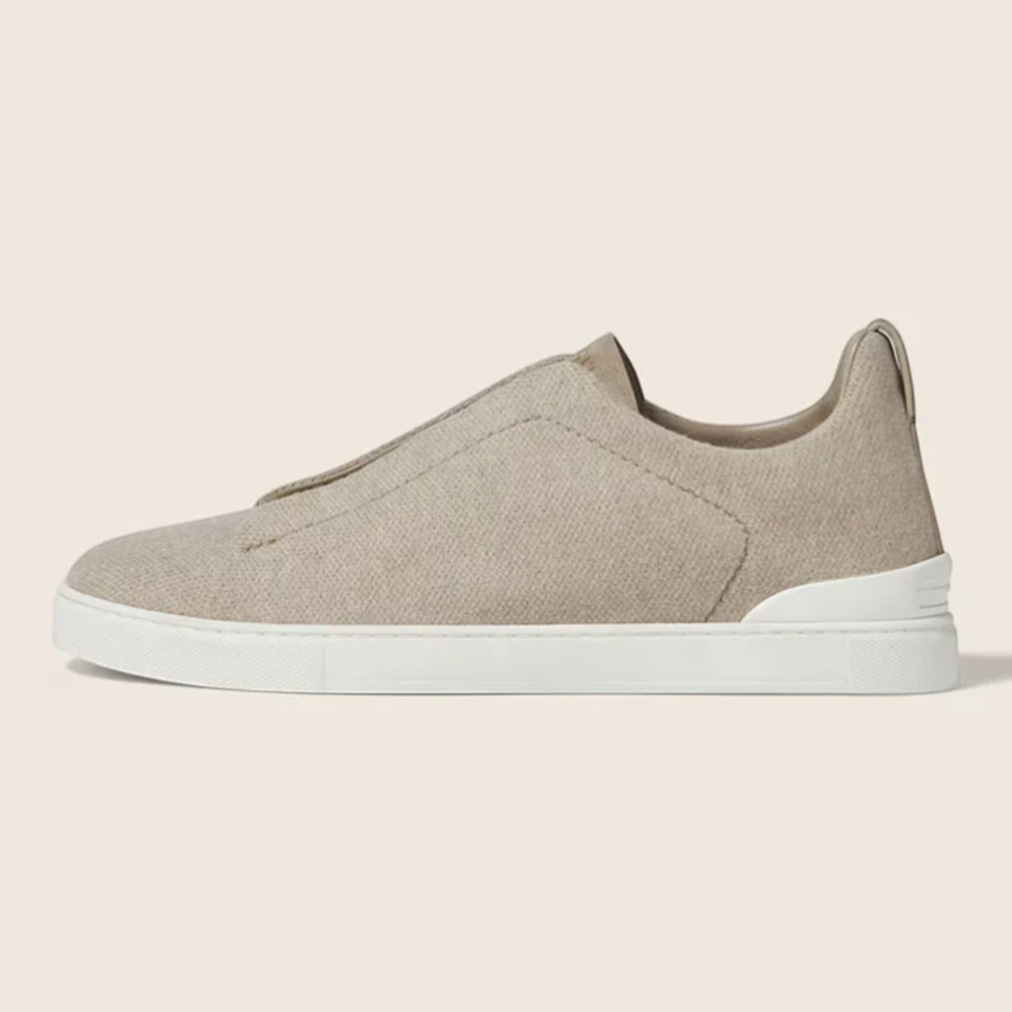 Zegna Light Taupe Triple Stitch™ Oasi Cashmere Sneakers