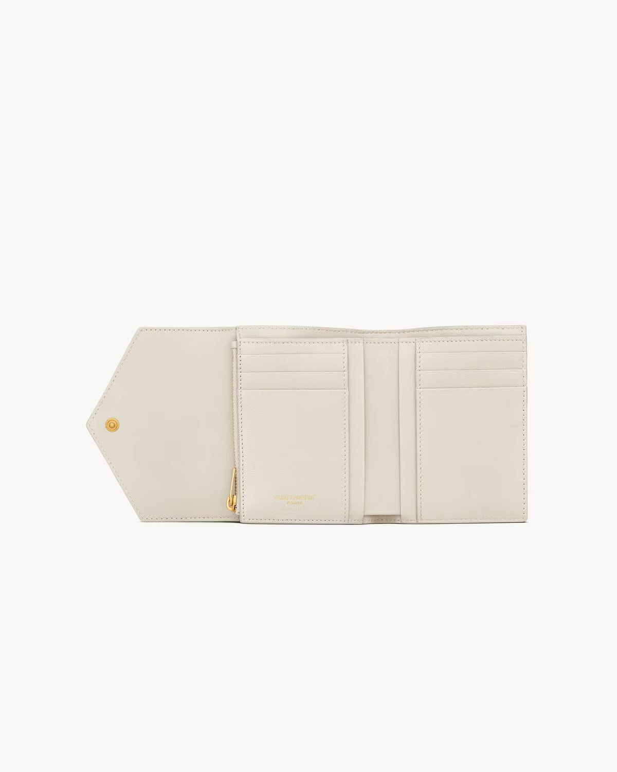 Saint Laurent Cassandre Matelassé Compact Tri-Fold Wallet in Quilted Lambskin