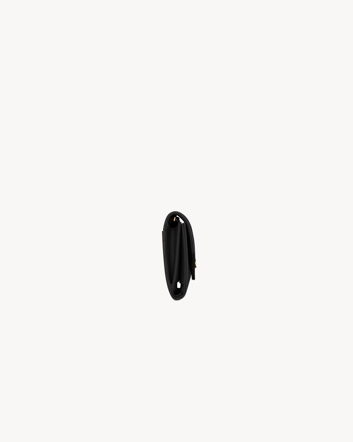 Saint Laurent Cassandre Matelassé Compact Tri-Fold Wallet in Grain de Poudre Leather