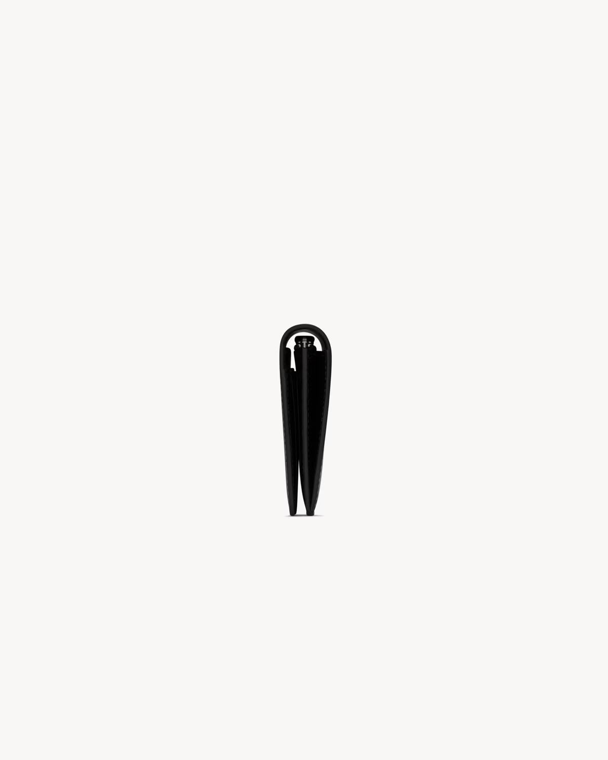Saint Laurent Tiny Cassandre Continental Wallet in Matte Leather Black