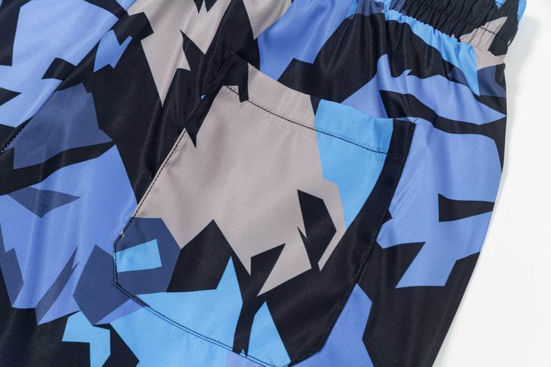 Geometric Camouflage Swim Shorts Blue Grey