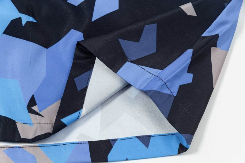 Geometric Camouflage Swim Shorts Blue Grey