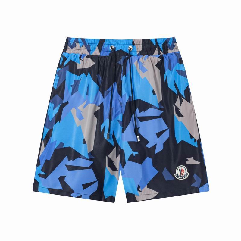 Geometric Camouflage Swim Shorts Blue Grey