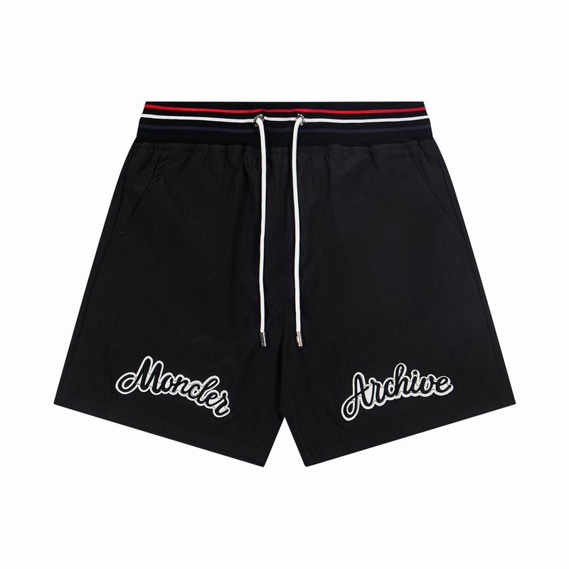Embroidered Genius Collaboration Swim Shorts Black White
