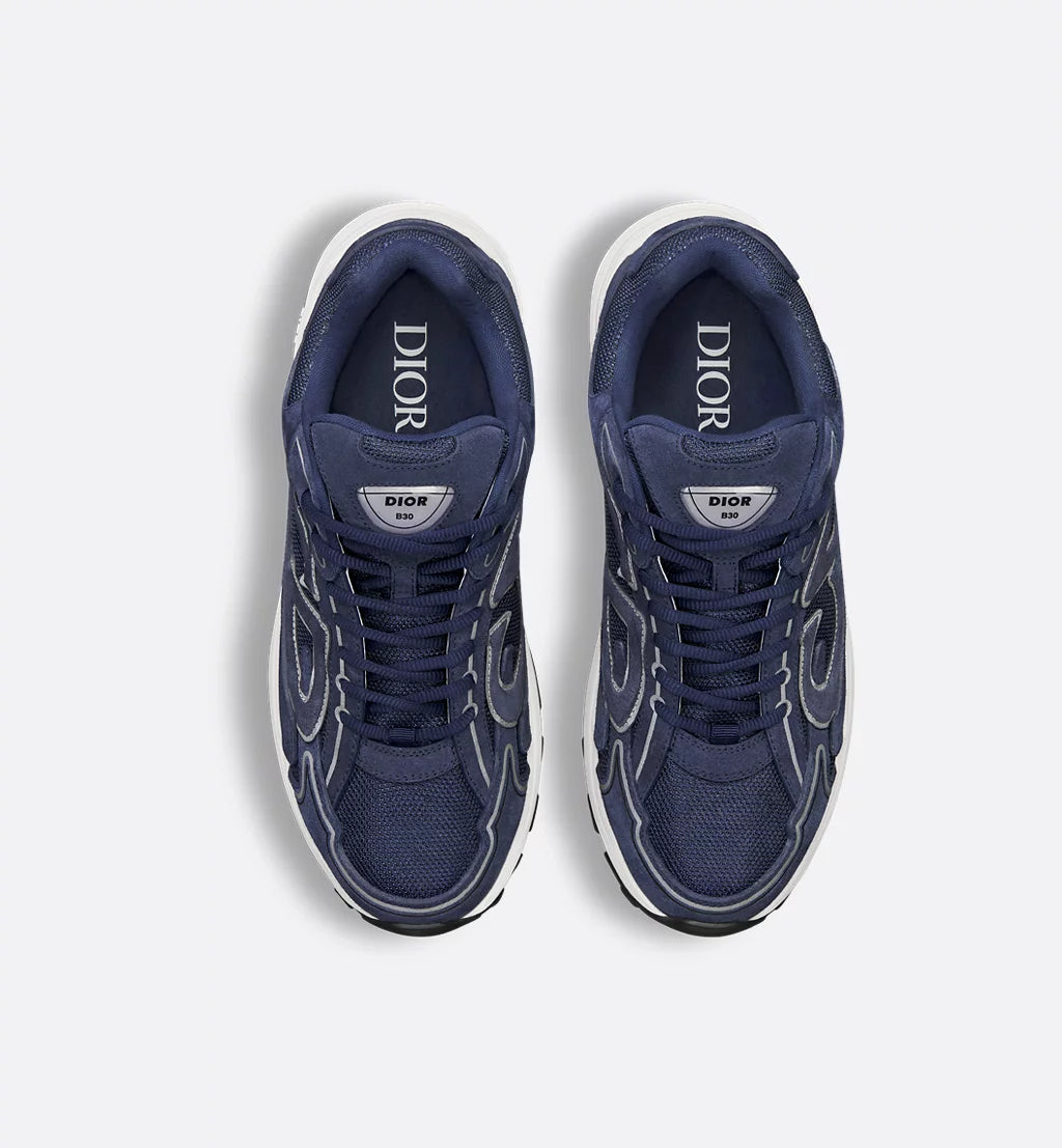 Dior B30 Countdown Sneakers Navy Blue Suede