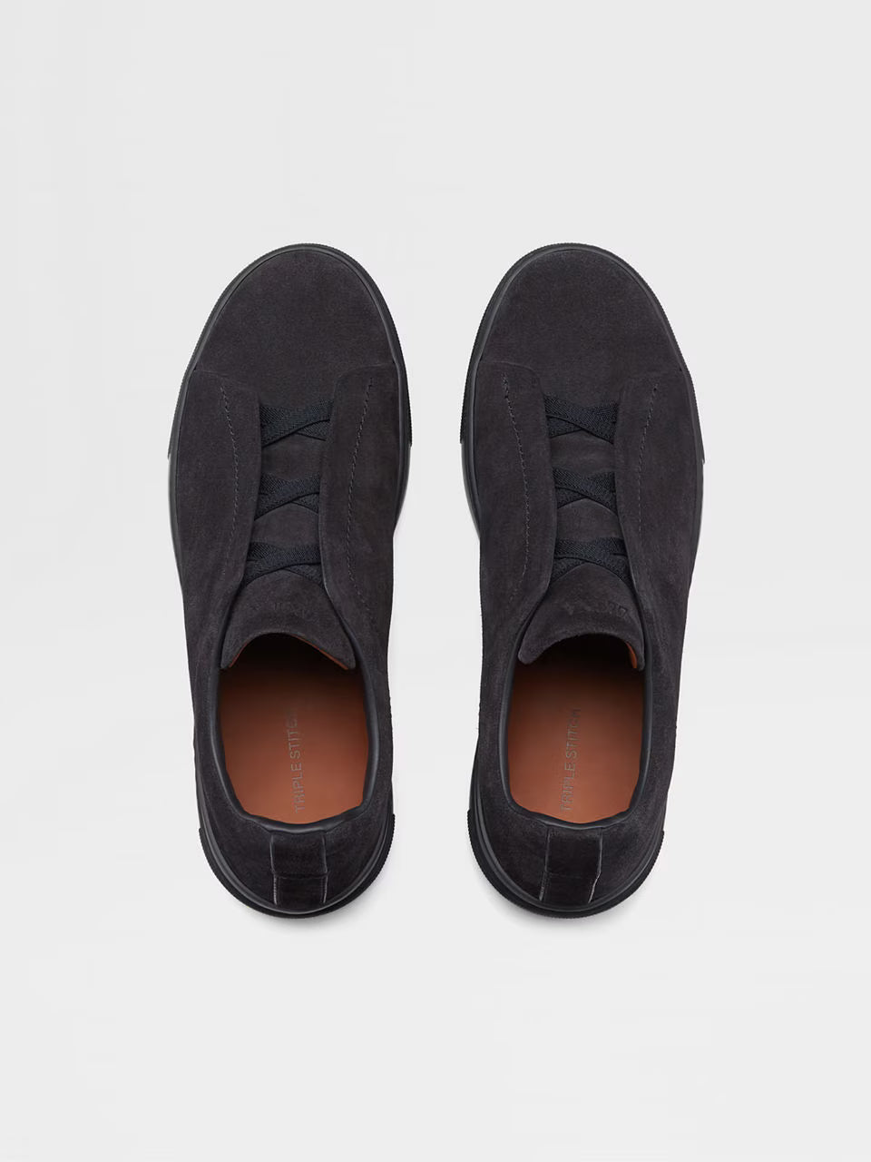Zegna Navy Black Suede Triple Stitch™ Sneakers