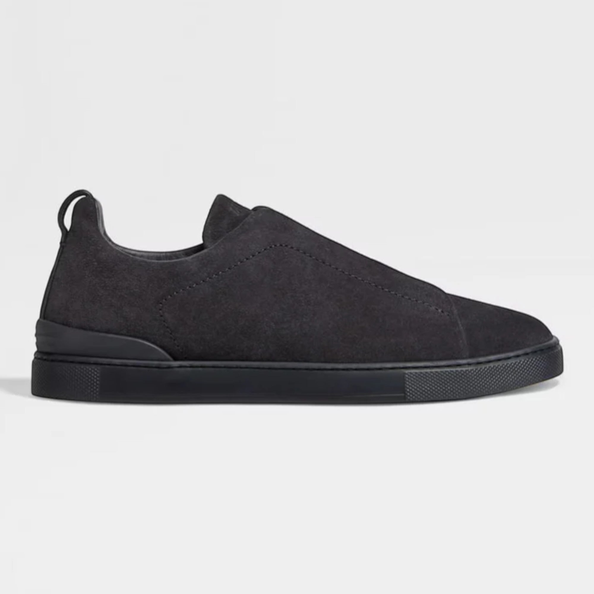 Zegna Navy Black Suede Triple Stitch™ Sneakers