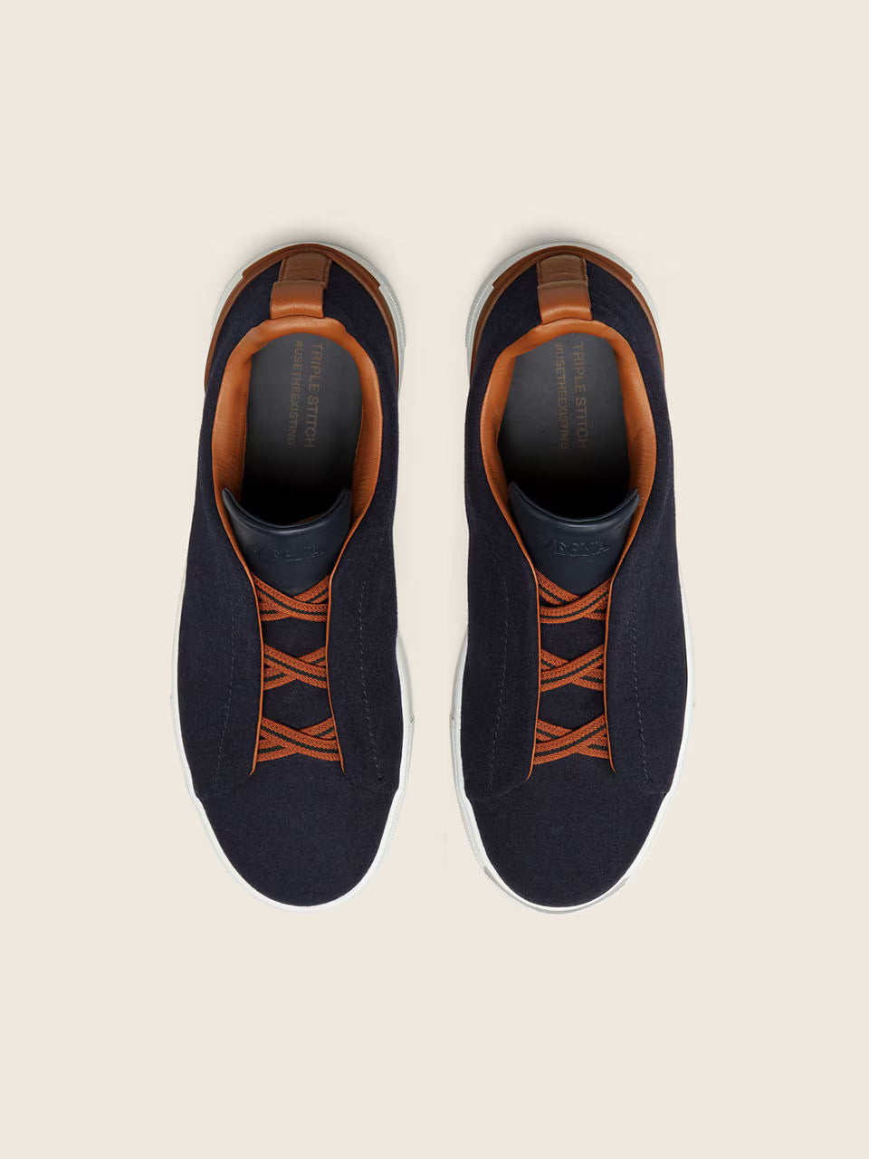 Zegna Navy Blue #UseTheExisting™ Wool Triple Stitch™ Sneakers