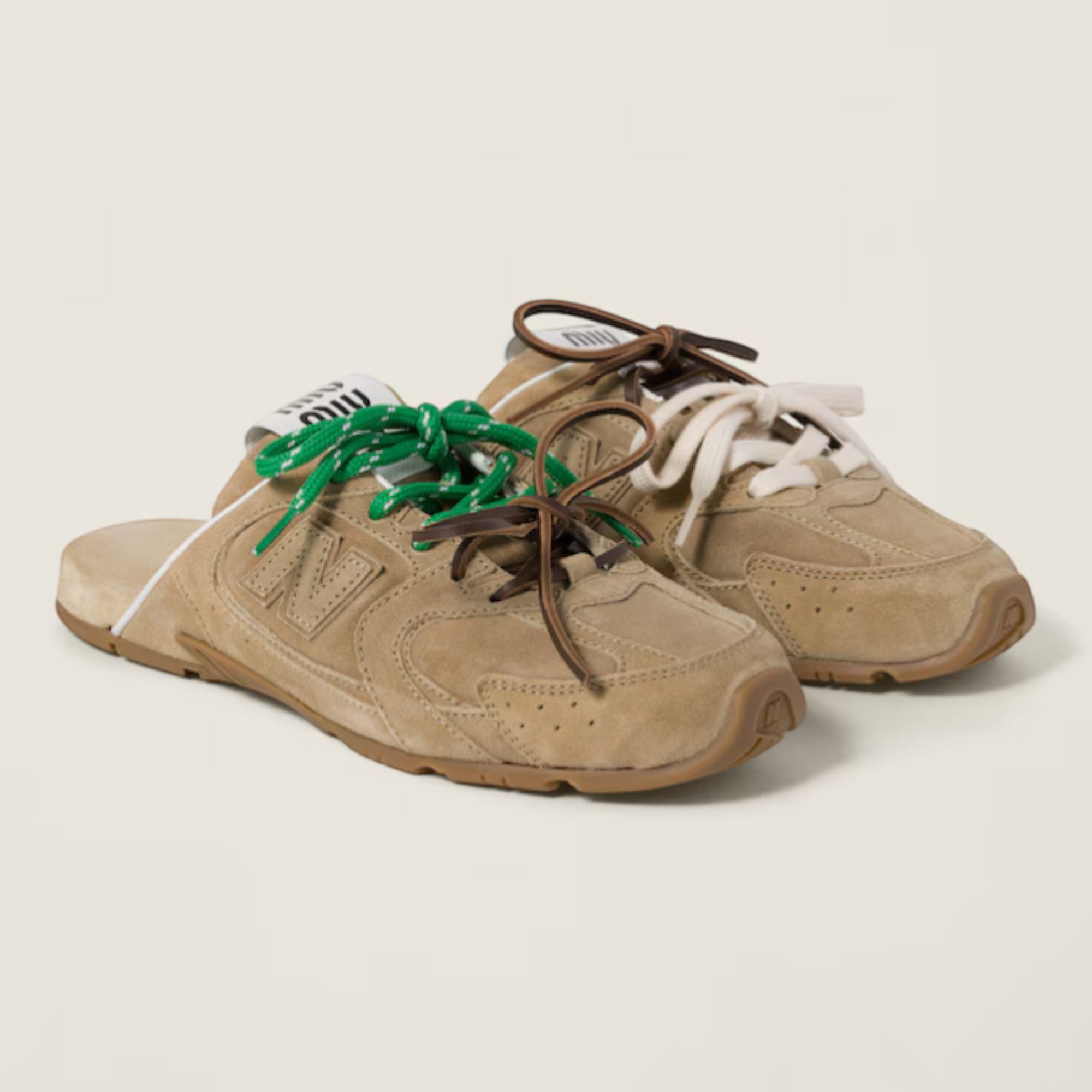530 SL Faded Suede Mules Ecru
