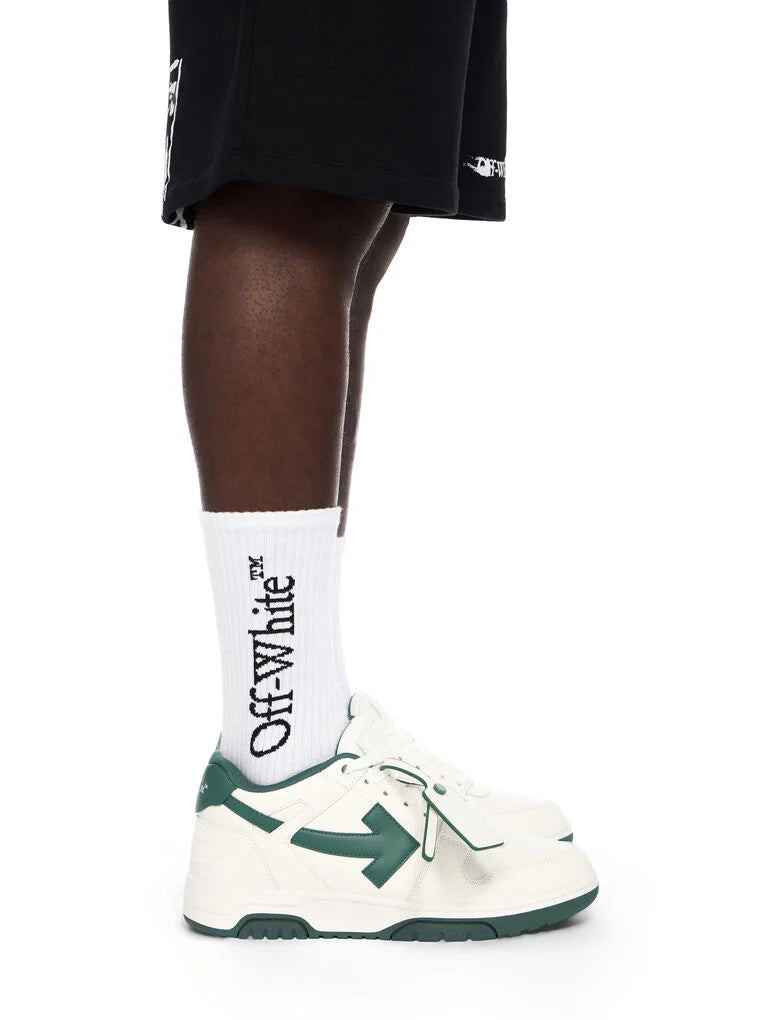 Off-White Out Of Office Leather Sneakers in White/Green