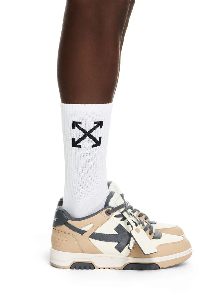 Off-White Out Of Office Sneakers in Beige and Dark Grey