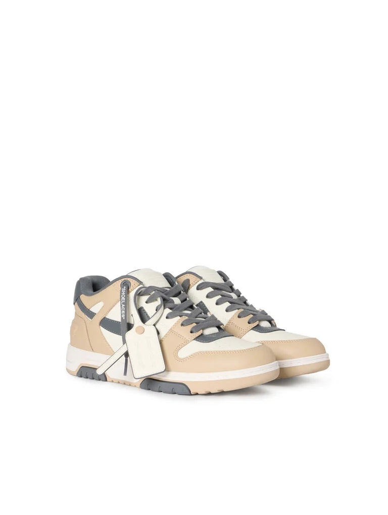 Off-White Out Of Office Sneakers in Beige and Dark Grey