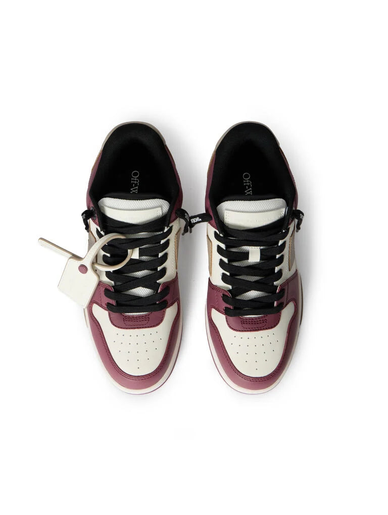 Off-White Out Of Office Leather Sneakers in White and Burgundy