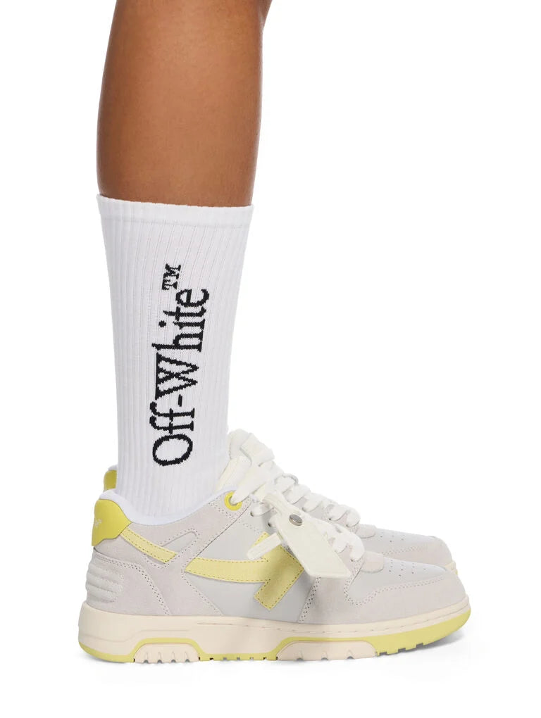 Off-White Out Of Office Sneakers in Medium Grey/Yellow