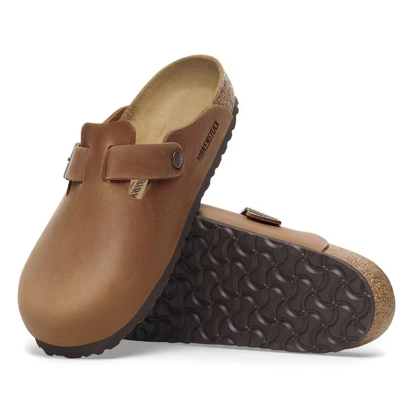 Birkenstock Boston Soft Footbed in Cognac Oiled Leather