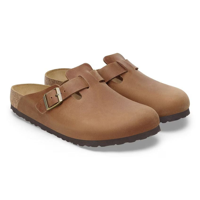 Birkenstock Boston Soft Footbed in Cognac Oiled Leather