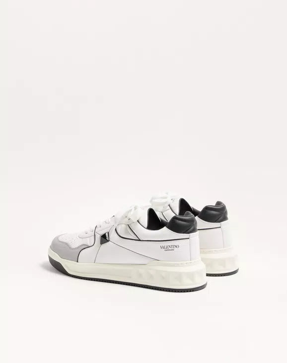 Valentino One Stud Low-Top Nappa Sneaker White/Black