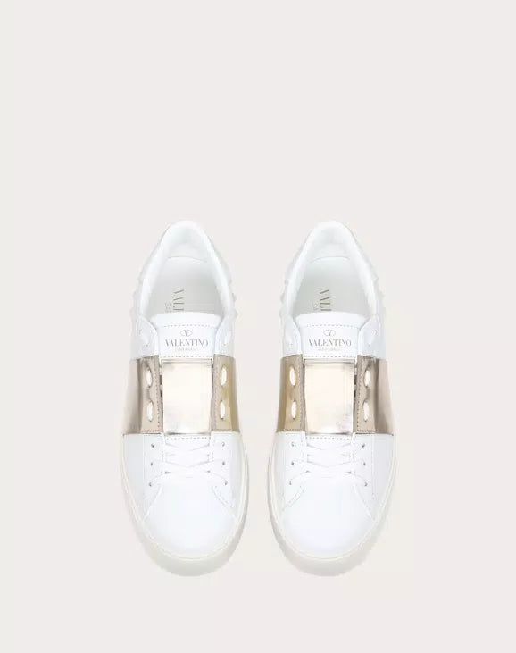 Valentino Open-Sneaker-With-Metallic-Stripe