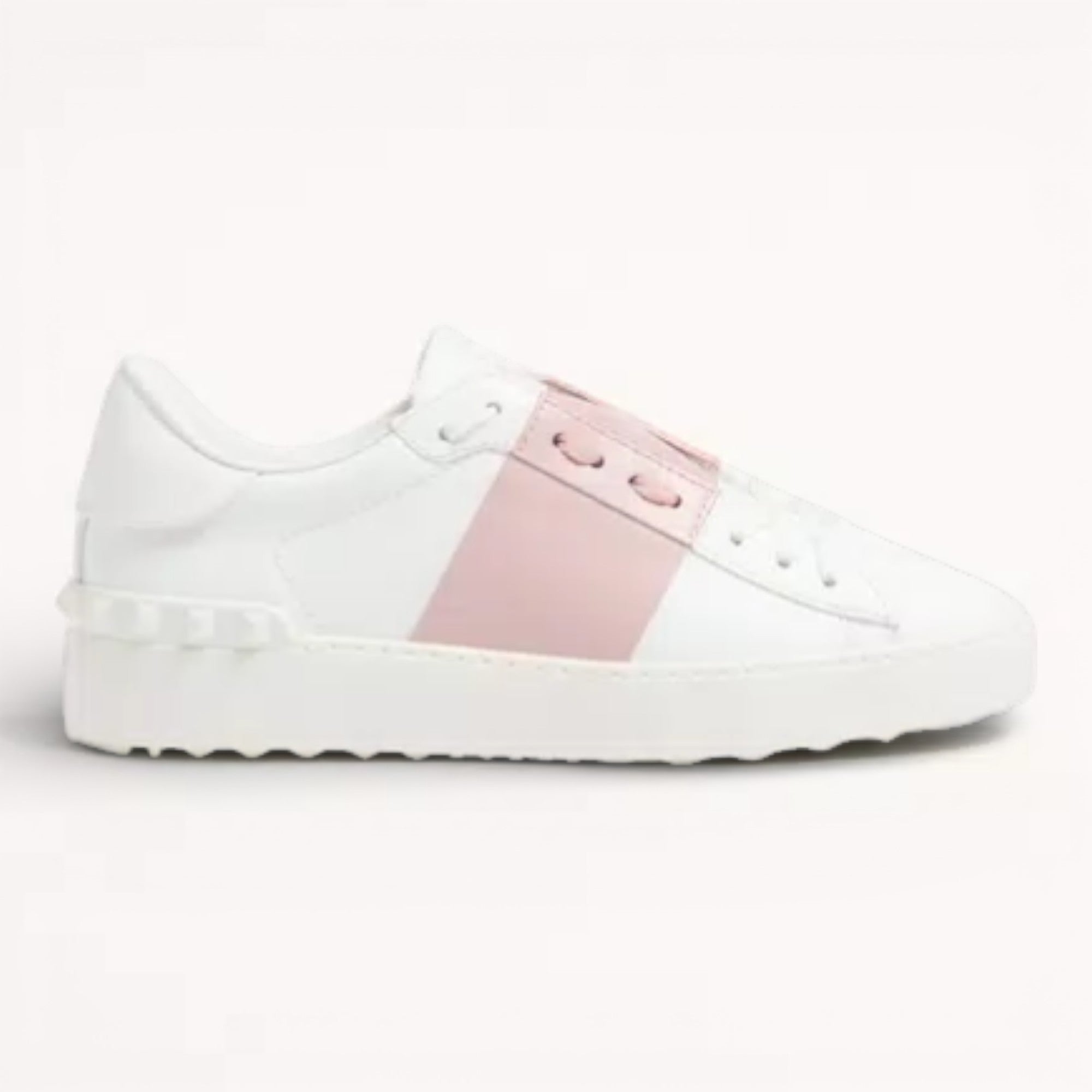Valentino Open Sneaker In Calfskin Leather Water Rose