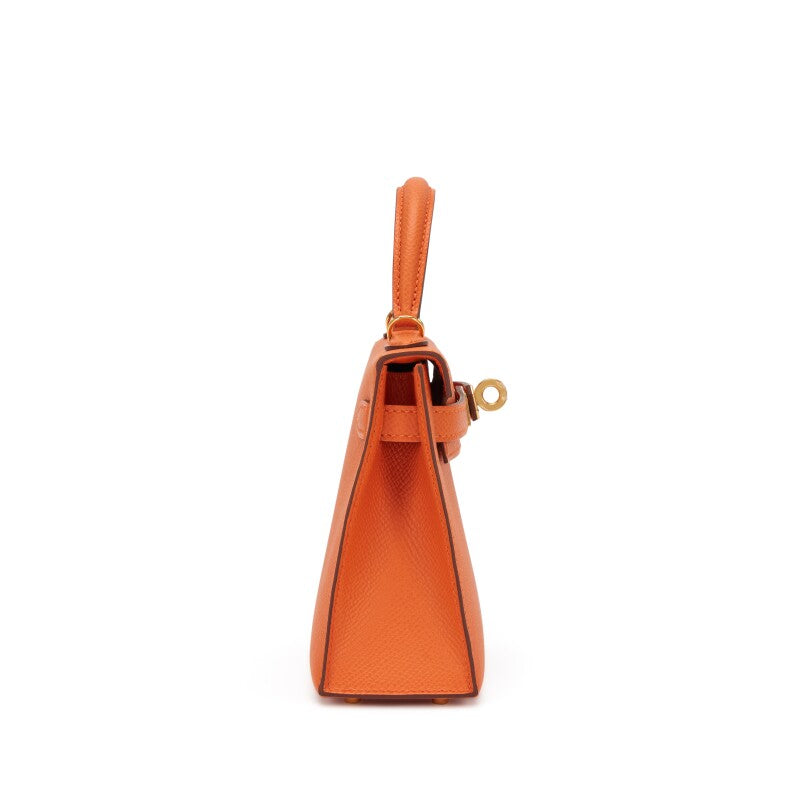 Orange Epsom Leather Gold Hardware