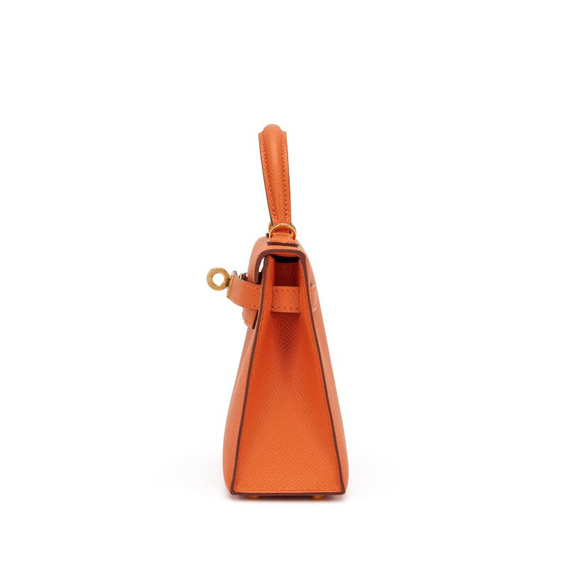 Orange Epsom Leather Gold Hardware