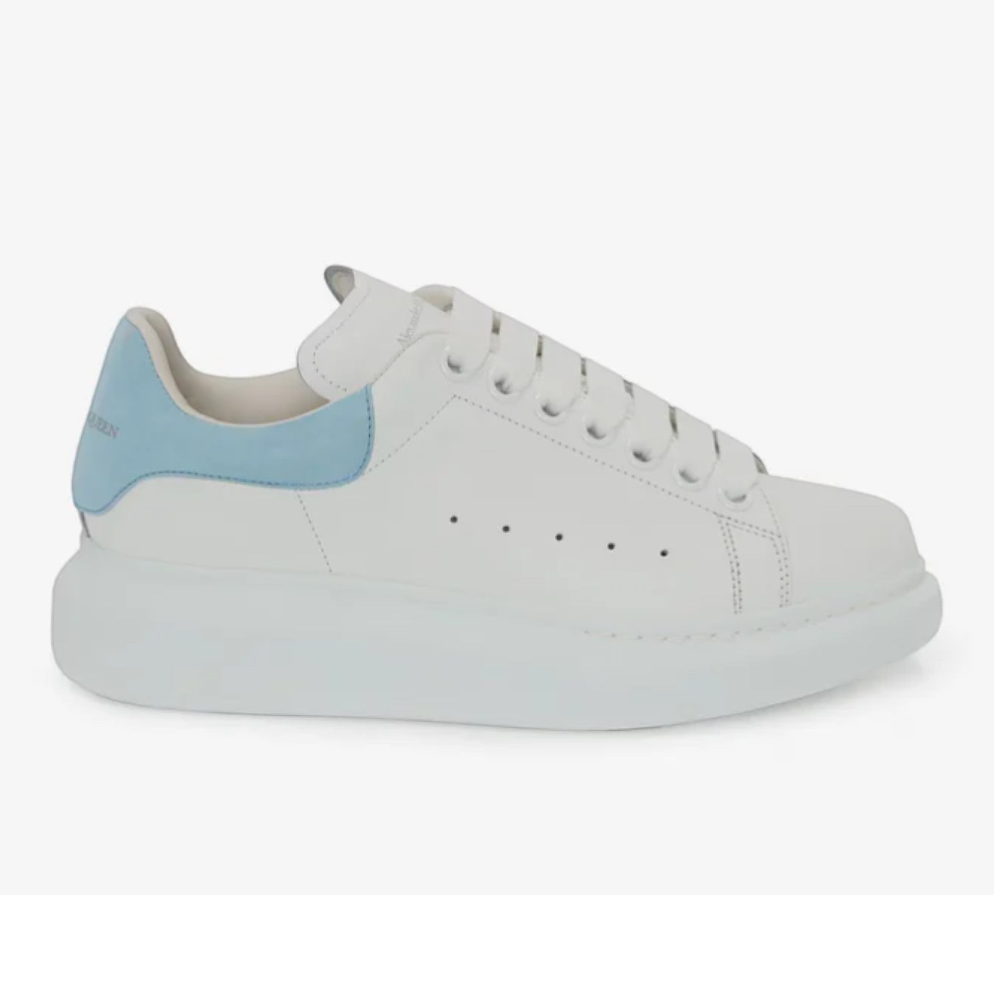 Alexander McQueen Oversized Sneaker in White & Blue Suede