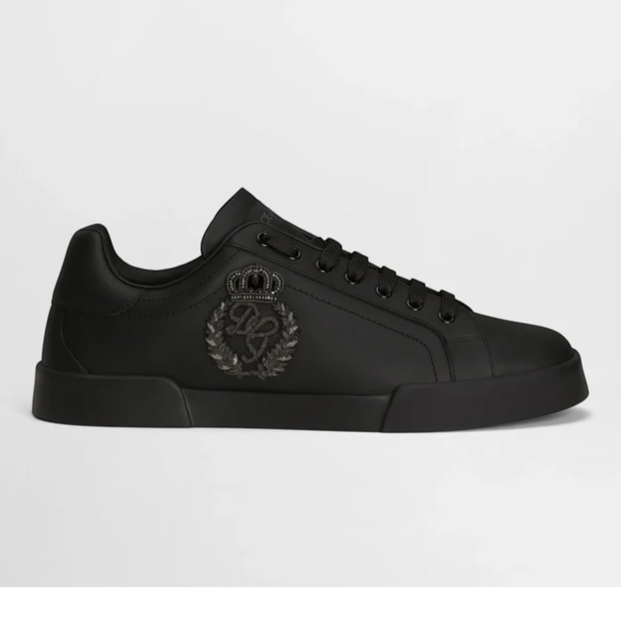 Portofino Light Strobel Calfskin Sneakers in Black