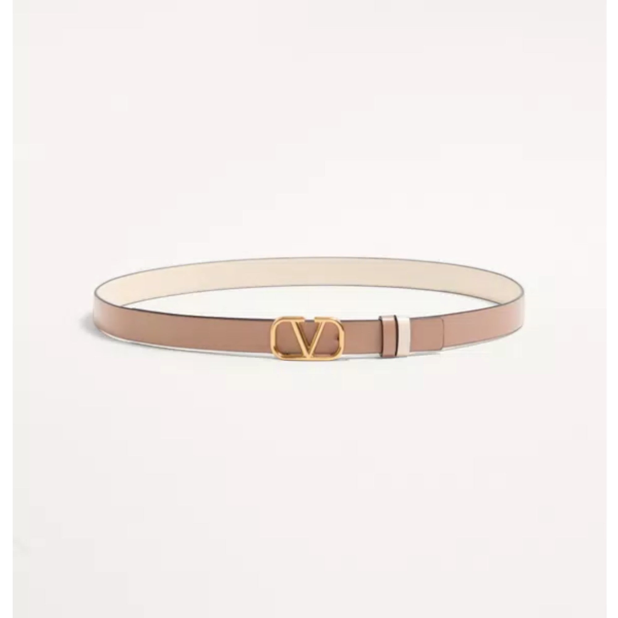 VLogo Signature Reversible Belt Ivory Rose