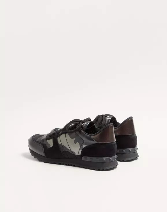 Valentino Rockrunner Camouflage Noir Metallic Sneaker