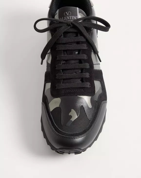 Valentino Rockrunner Camouflage Noir Metallic Sneaker