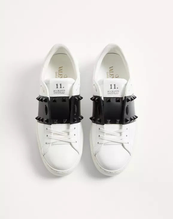 Valentino Rockstud Untitled Sneaker In Calfskin Leather With Tonal Studs