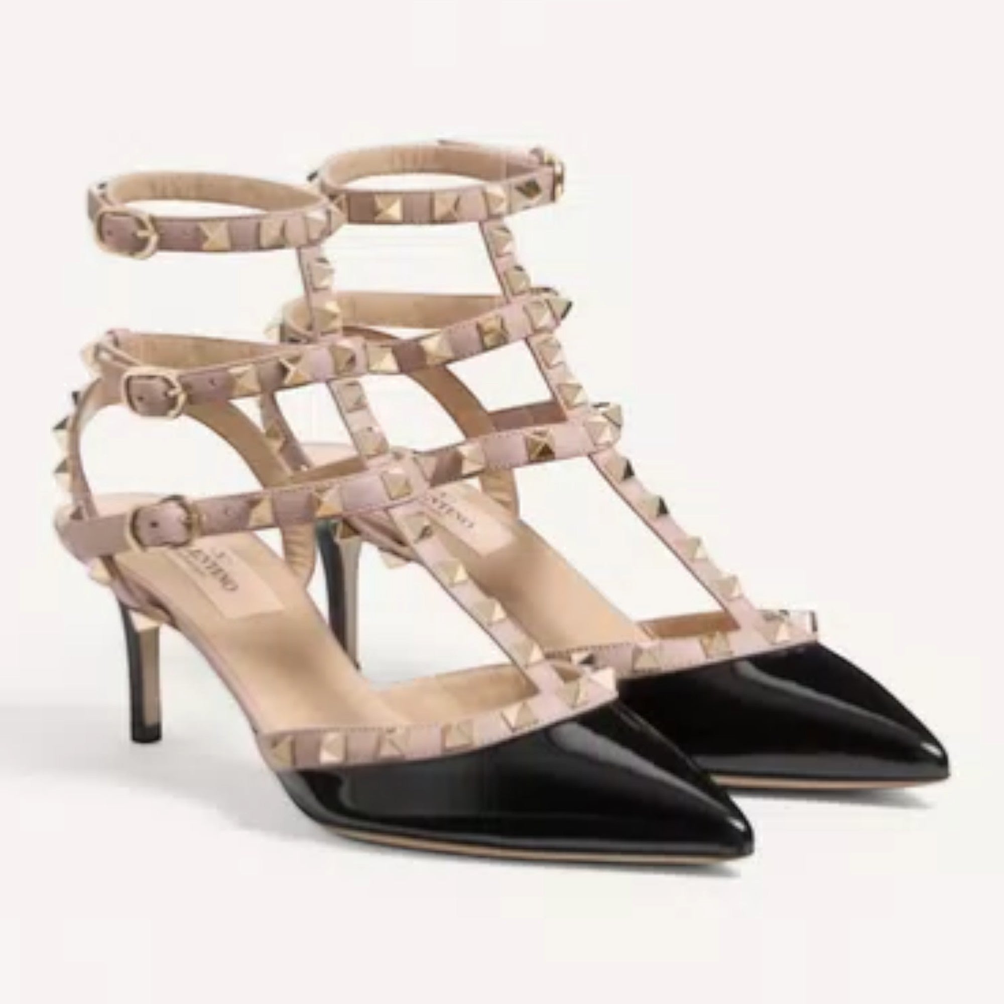 Rockstud Caged Pumps Black Poudre