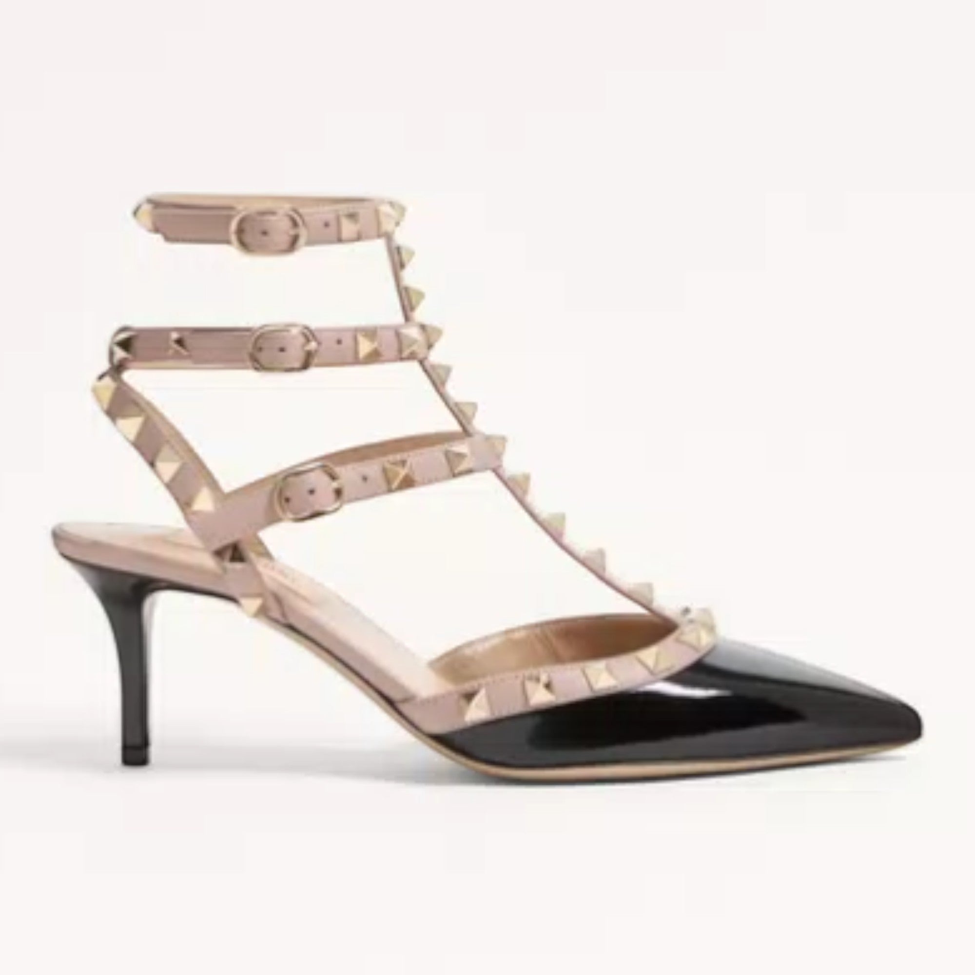 Rockstud Caged Pumps Black Poudre